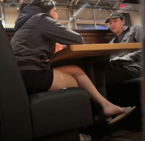 Girls Slides at a Restaurant