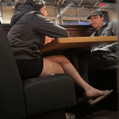 Girls Slides at a Restaurant