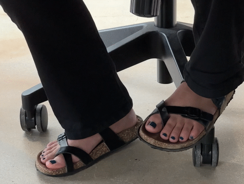 She hit my foot with her Birkenstock Sandal