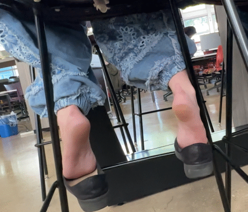 Blond Girl Loves to Heelpop in her Pretty Flats