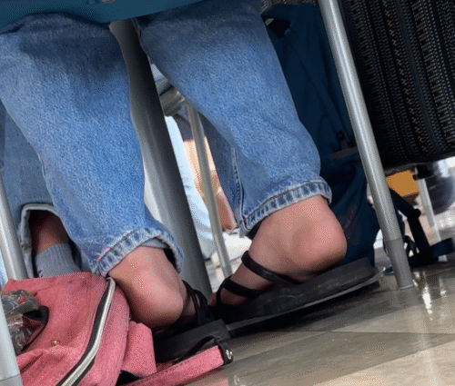 The Most Beautiful Girls Soles and Toes at a Cafe - Image 4