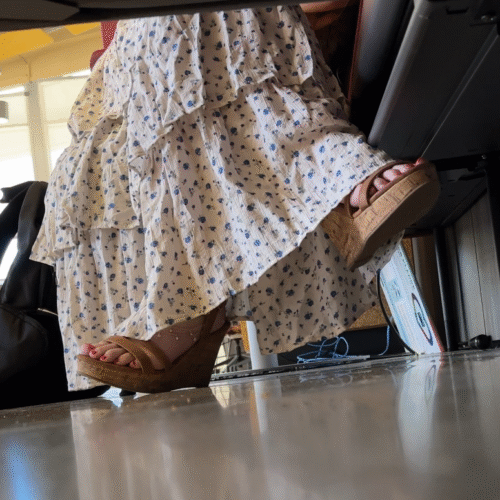 Gorgeous Alt Girl teases me in her Wedge Sandals